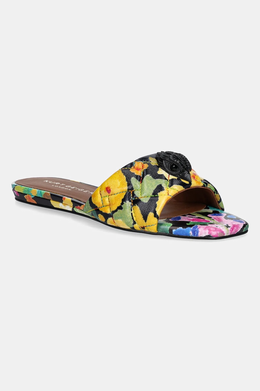 Kurt Geiger London șlapi de piele Kensington Flat Sandal femei, culoarea negru, 4368909109 Kurt Geiger London șlapi de piele Kensington Flat Sandal femei, culoarea negru, 4368909109