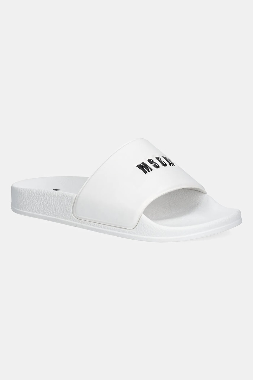 Levně Pantofle MSGM dámské, bílá barva, 3841MDS208