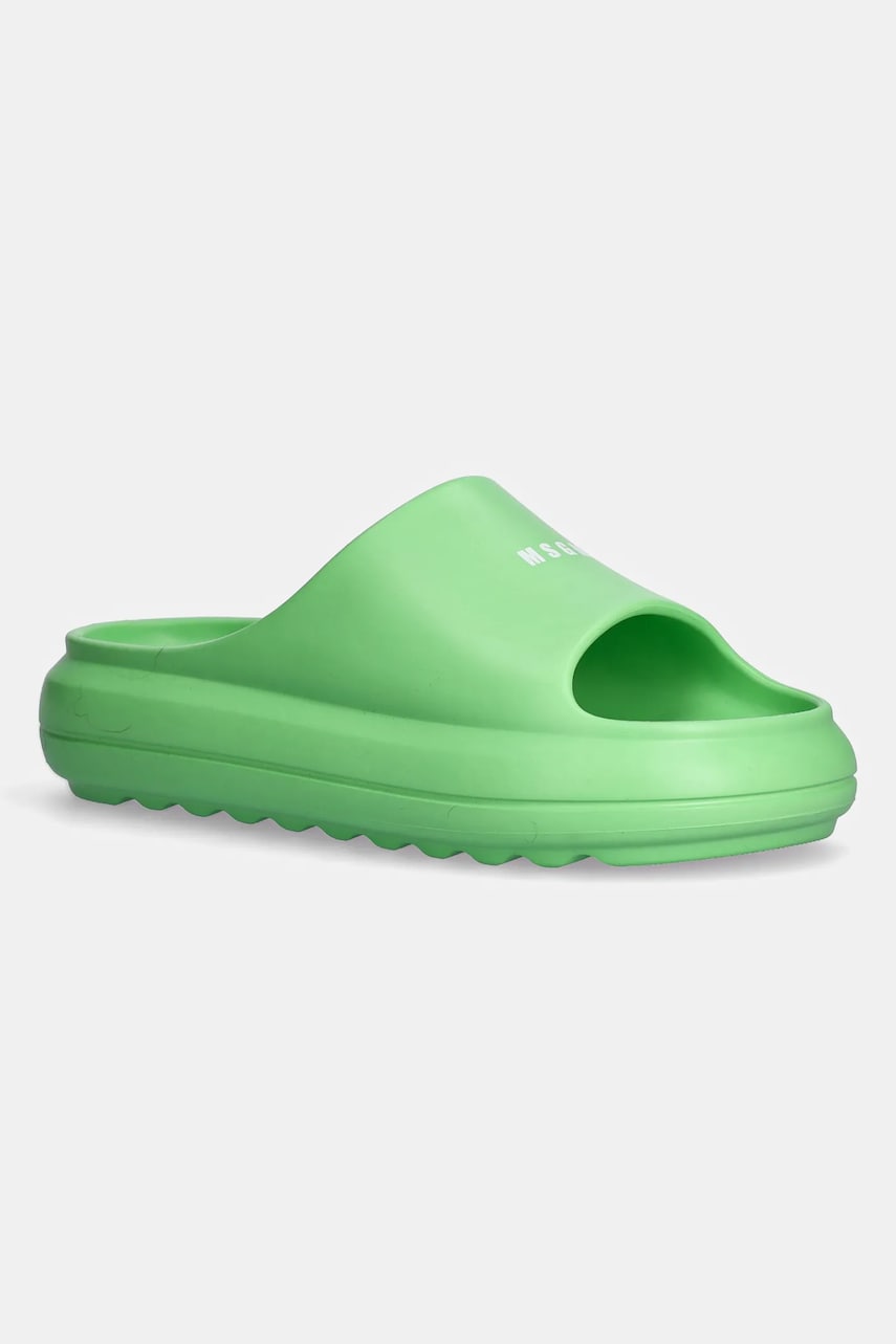 MSGM papuci femei, culoarea verde, cu platforma, 3841MDS206 MSGM papuci femei, culoarea verde, cu platforma, 3841MDS206