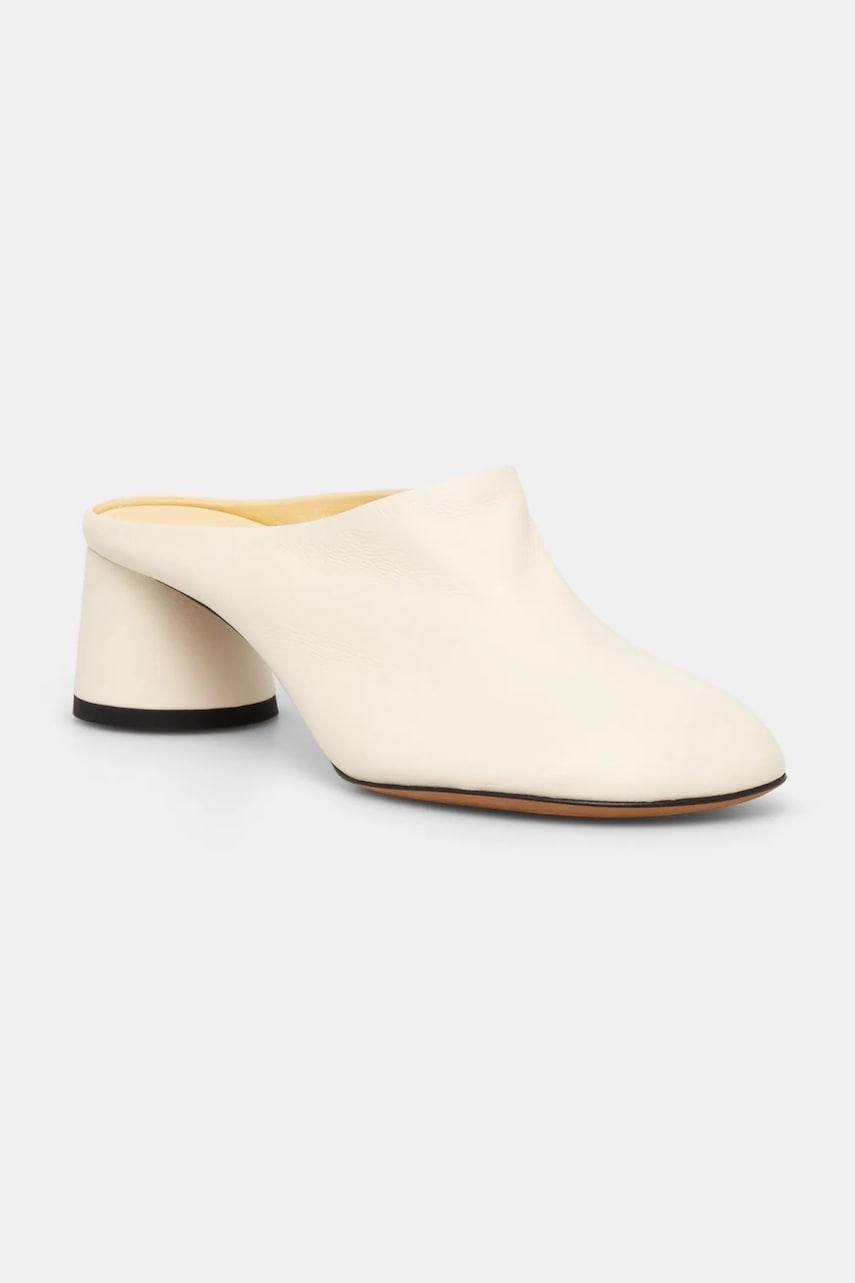 Proenza Schouler slapi de piele Glove femei, culoarea bej, cu toc drept, SH251033A Proenza Schouler slapi de piele Glove femei, culoarea bej, cu toc drept, SH251033A