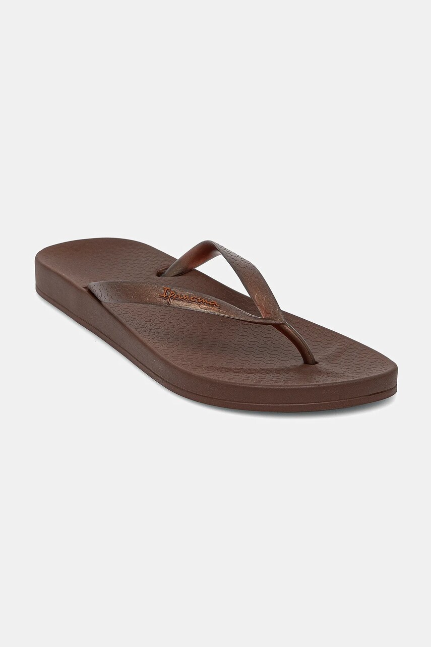 Ipanema șlapi ANATOMICA TA femei, culoarea maro, cu toc plat, 81030-BB622