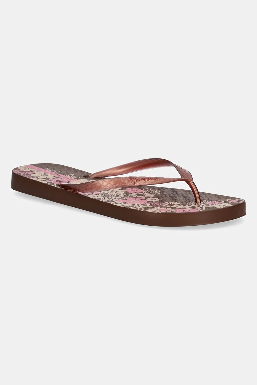 Ipanema papuci CLASSIC HAPP femei, culoarea maro, cu toc plat, 83582-AW921