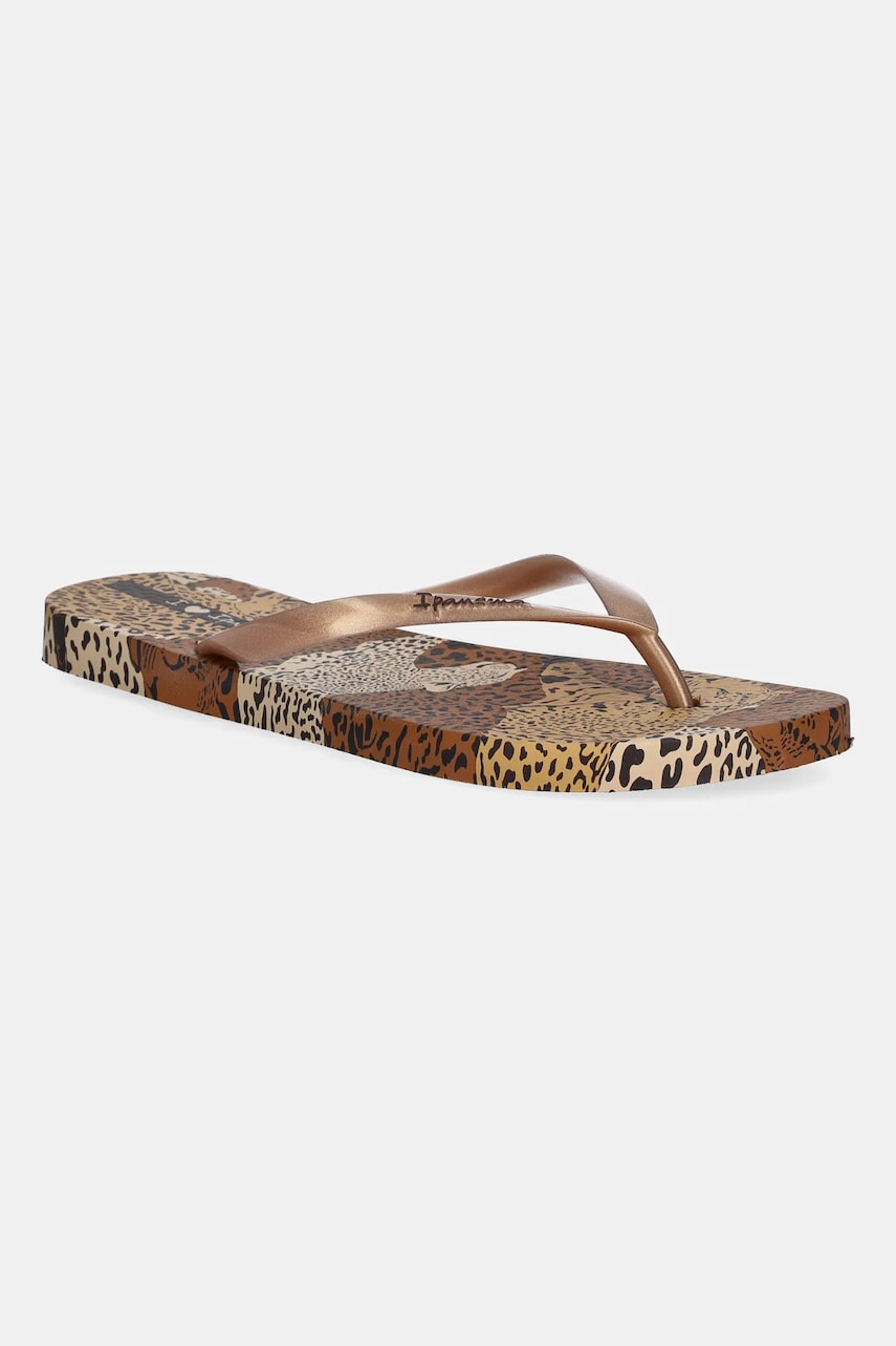 Ipanema șlapi ANIMAL PRINT culoarea maro, cu toc plat, 83617-AY384 Ipanema șlapi ANIMAL PRINT culoarea maro, cu toc plat, 83617-AY384