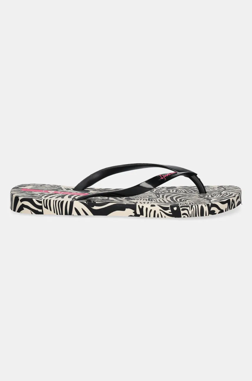 Вьетнамки Ipanema ANIMAL PRINT женские цвет чёрный на плоском ходу 83617-AY386 Вьетнамки Ipanema ANIMAL PRINT женские цвет чёрный на плоском ходу 83617-AY386