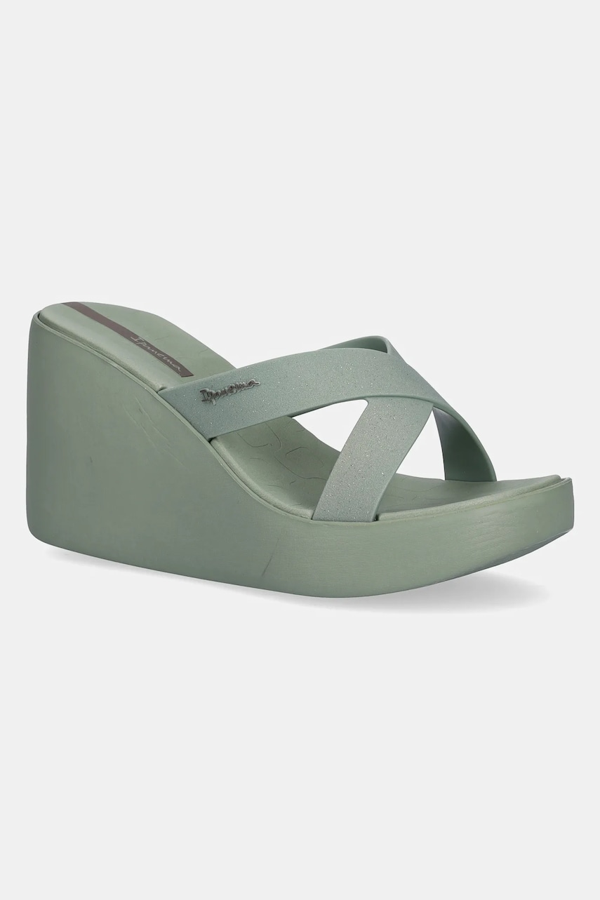 Ipanema papuci HIGH FASHION culoarea verde, toc pana, 83646-BD680