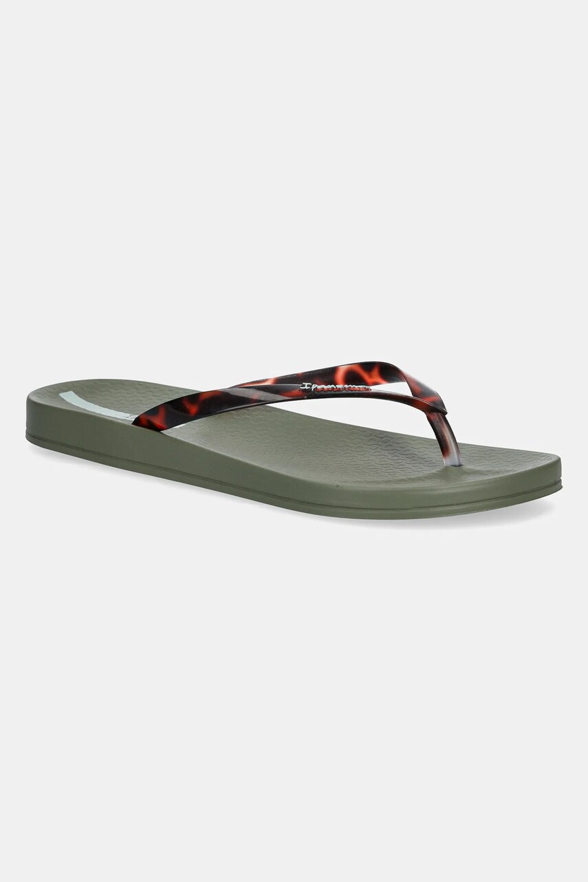 Ipanema slapi ANAT CONNECT femei, culoarea verde, cu toc plat, 83648-AJ405