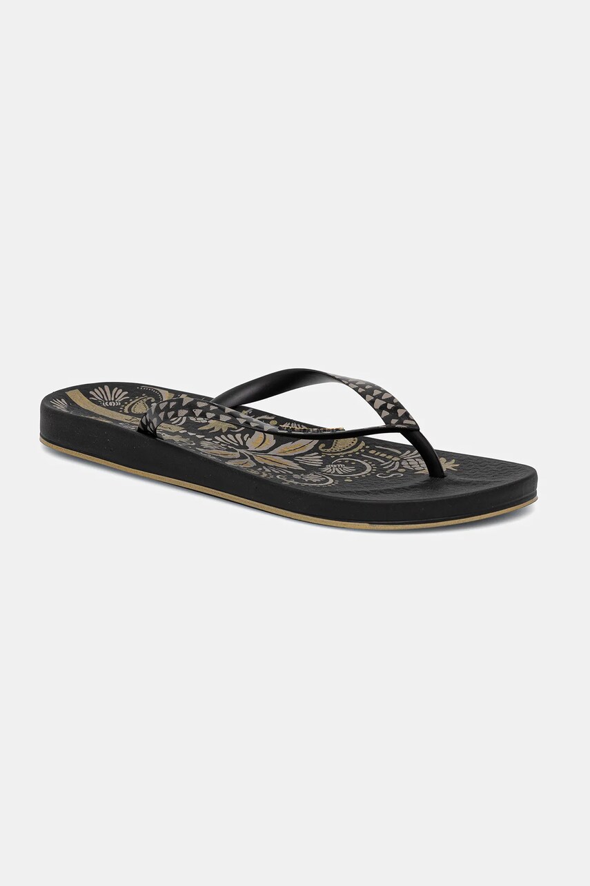 Ipanema slapi ANAT NATURE femei, culoarea negru, cu toc plat, 83650-BD575