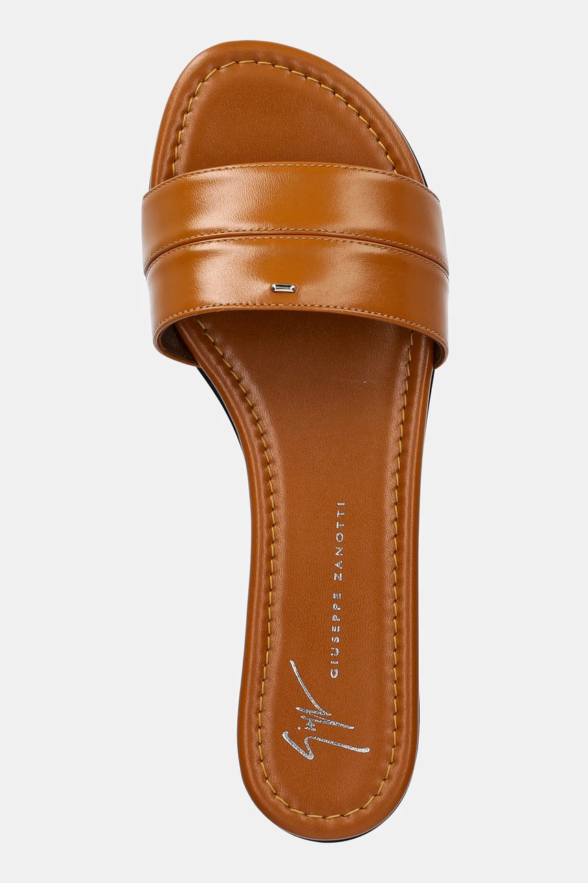 Δερμάτινες παντόφλες Giuseppe Zanotti Baddy γυναικείες, χρώμα: καφέ, E500060.004 φωτογραφία