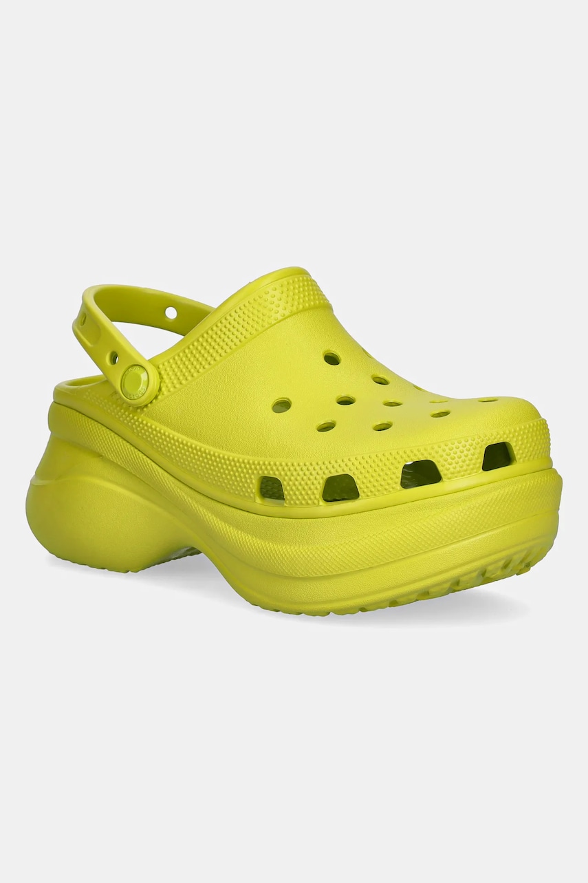 Crocs papuci Classic Bae Clog W femei, culoarea verde, cu platforma, 206302.312