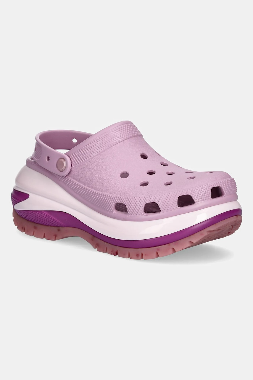Crocs papuci Classic Mega Crush Clog femei, culoarea violet, cu platforma, 207988.5BX Crocs papuci Classic Mega Crush Clog femei, culoarea violet, cu platforma, 207988.5BX