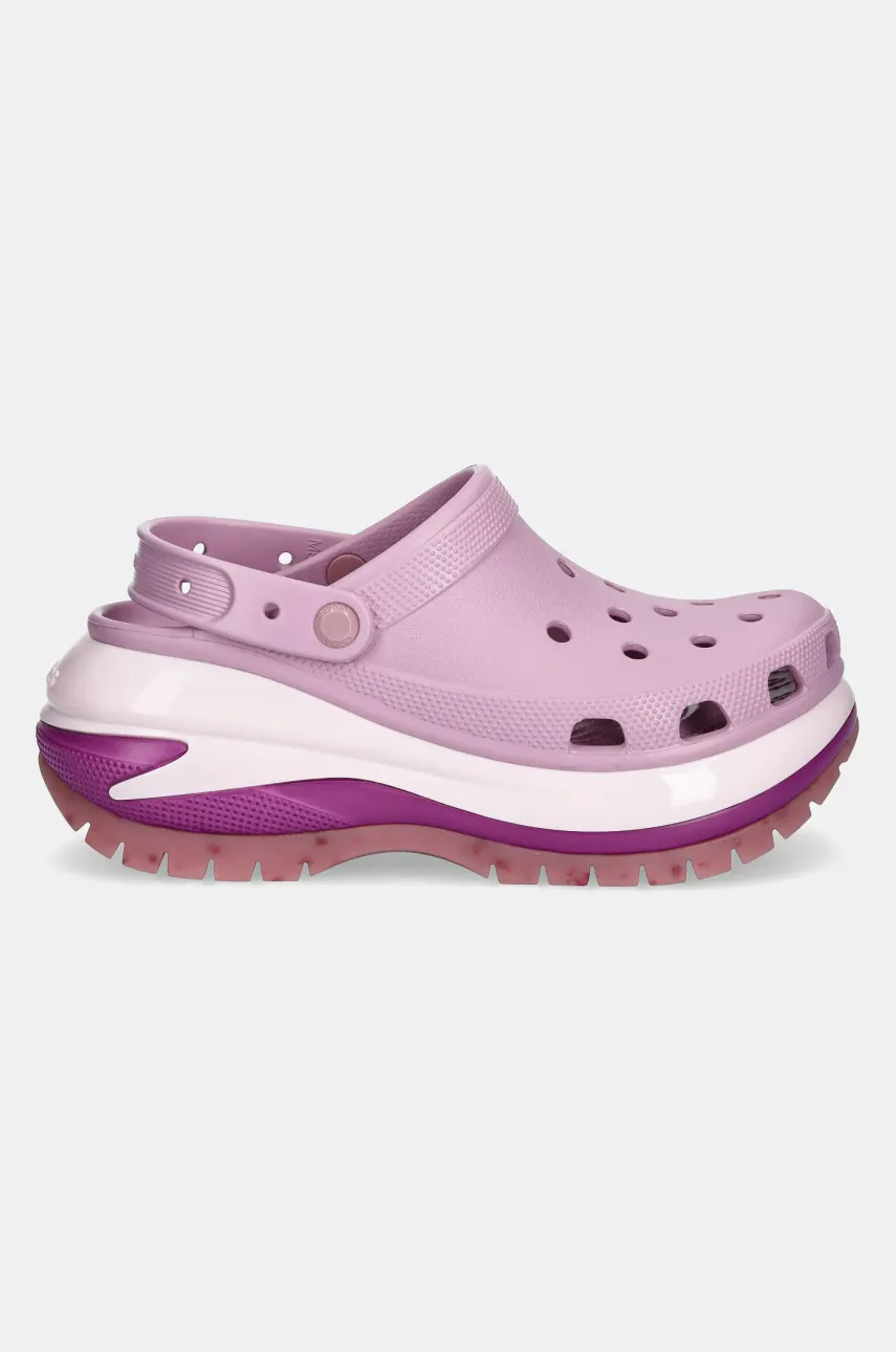 Шлепанцы Crocs Classic Mega Crush Clog женские цвет фиолетовый на платформе 207988.5BX Шлепанцы Crocs Classic Mega Crush Clog женские цвет фиолетовый на платформе 207988.5BX