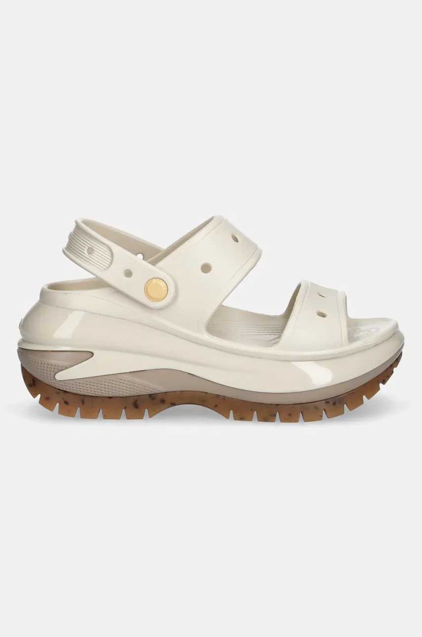 Шлепанцы Crocs Classic Mega Crush Sandal женские цвет коричневый на платформе 207989.214 Шлепанцы Crocs Classic Mega Crush Sandal женские цвет коричневый на платформе 207989.214