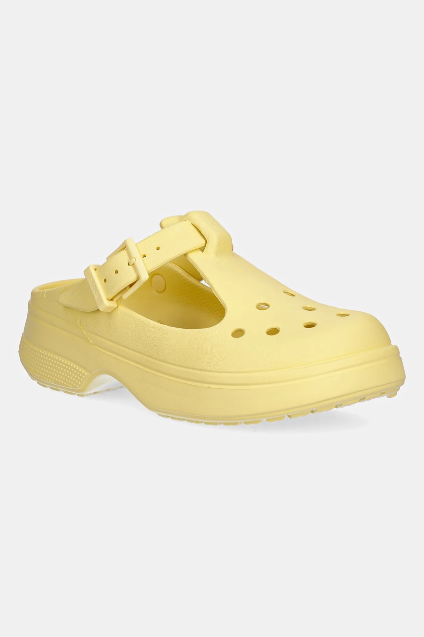Crocs papuci Classic Mary Jane Clog femei, culoarea galben, cu platforma, 210581-78R Crocs papuci Classic Mary Jane Clog femei, culoarea galben, cu platforma, 210581-78R