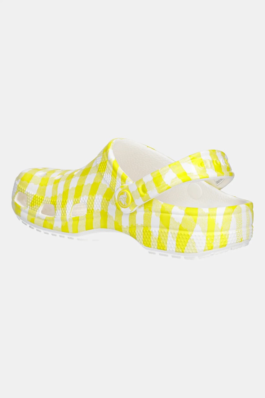 Crocs papucs Classic Gingham Clog sárga, női, 211006-78R termék 2. képe