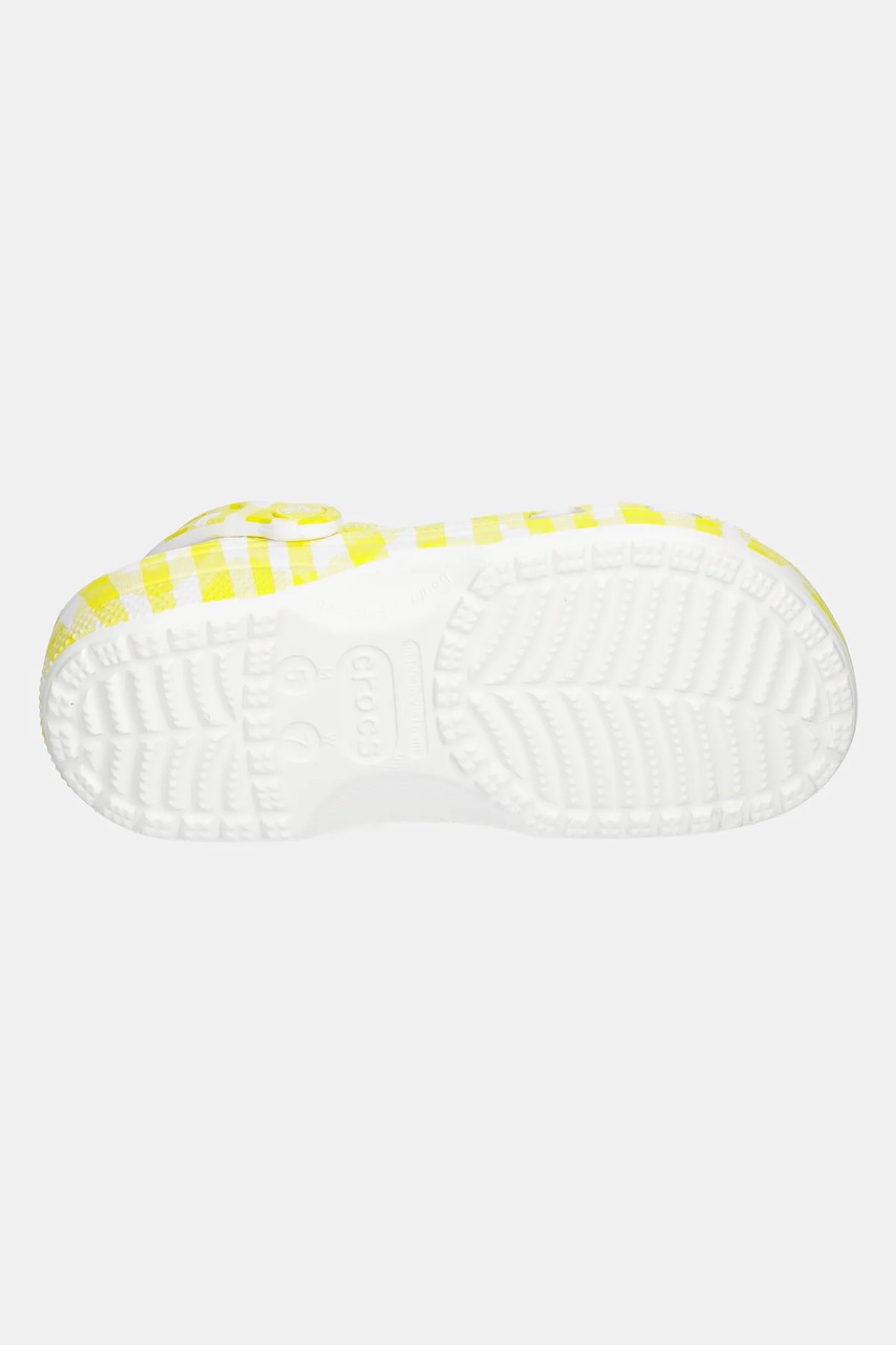 Παντόφλες Crocs Classic Gingham Clog χρώμα: κίτρινο, 211006-78R φωτογραφία