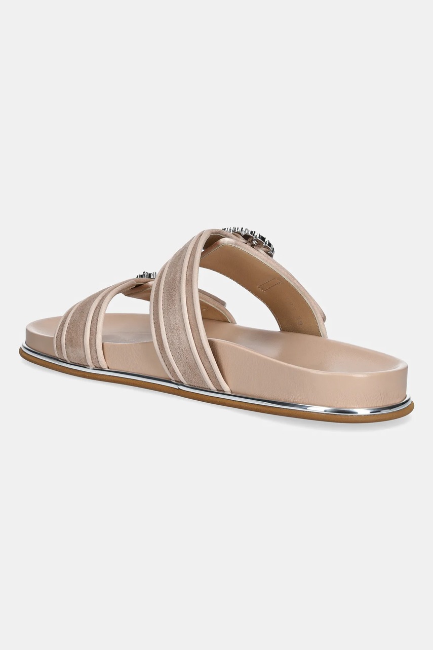 Παντόφλες σουέτ Baldinini γυναικείες, χρώμα: μπεζ, D5E193P1CRRS φωτογραφία