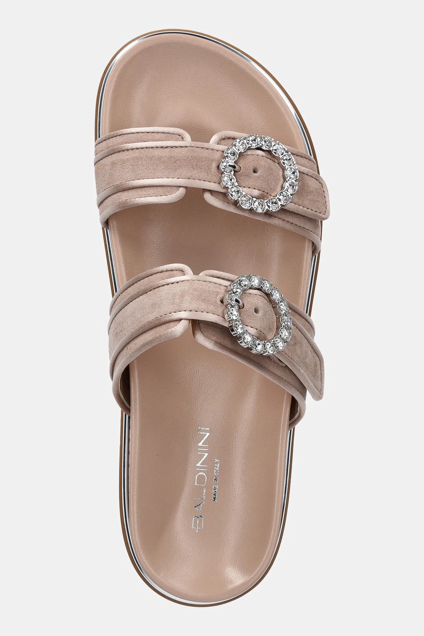 Παντόφλες σουέτ Baldinini γυναικείες, χρώμα: μπεζ, D5E193P1CRRS φωτογραφία