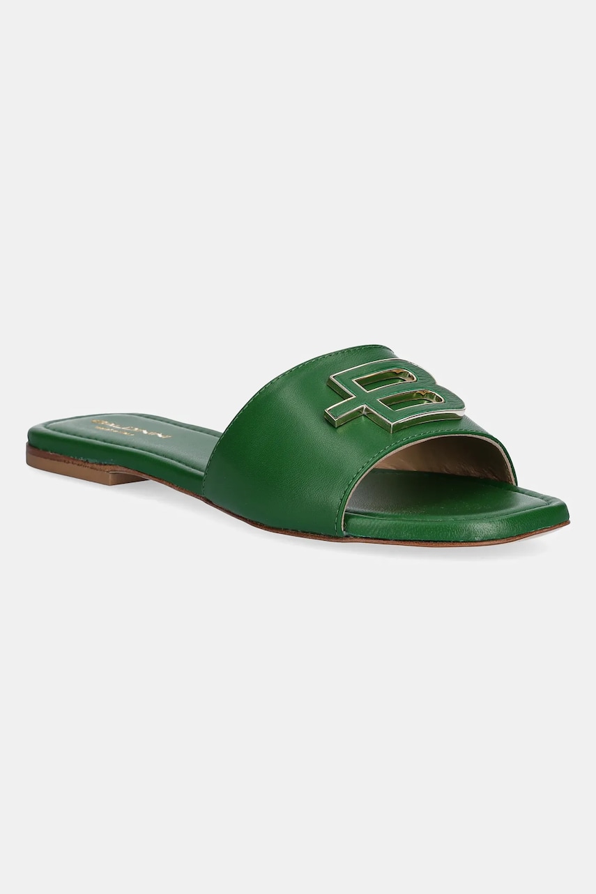 Baldinini slapi de piele femei, culoarea verde, D5E224P1NAPP Baldinini slapi de piele femei, culoarea verde, D5E224P1NAPP