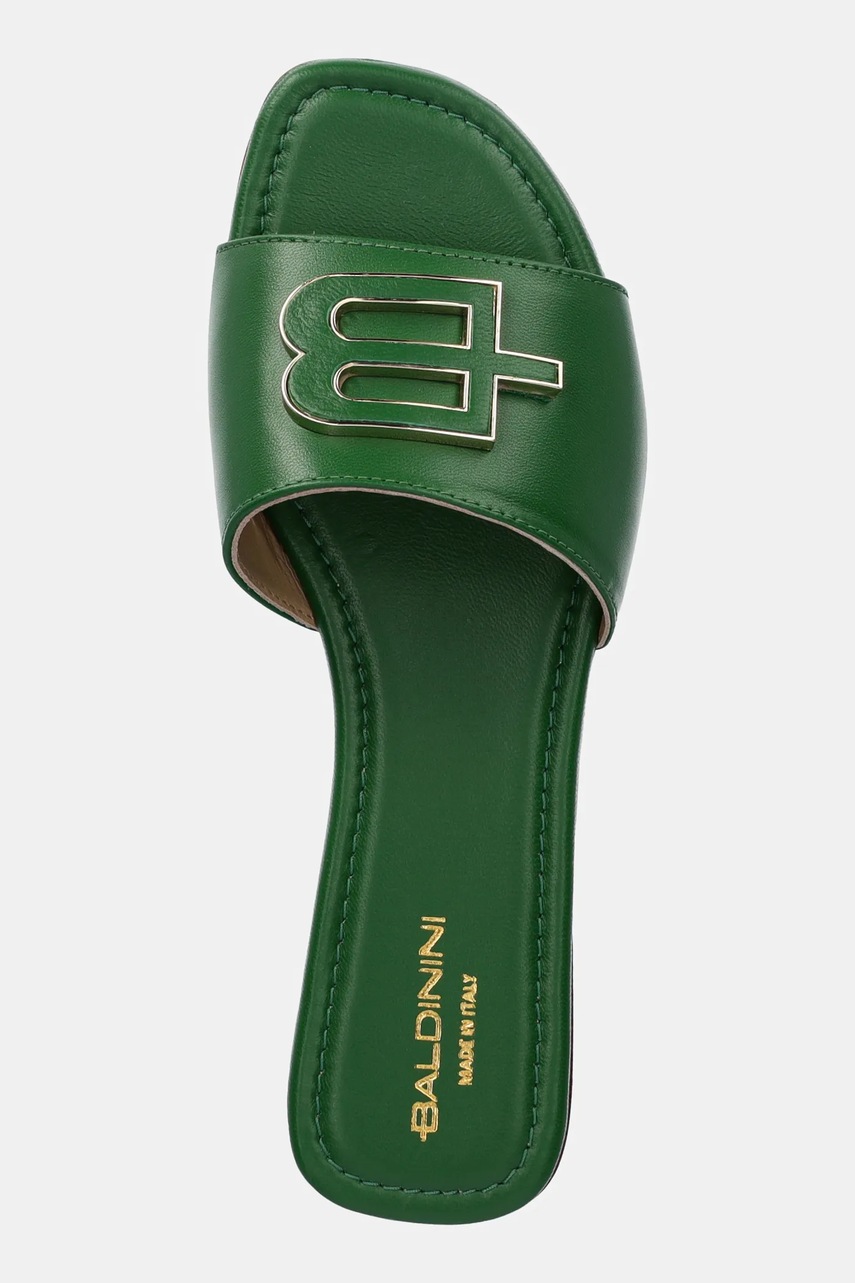 Δερμάτινες παντόφλες Baldinini γυναικείες, χρώμα: πράσινο, D5E224P1NAPP φωτογραφία