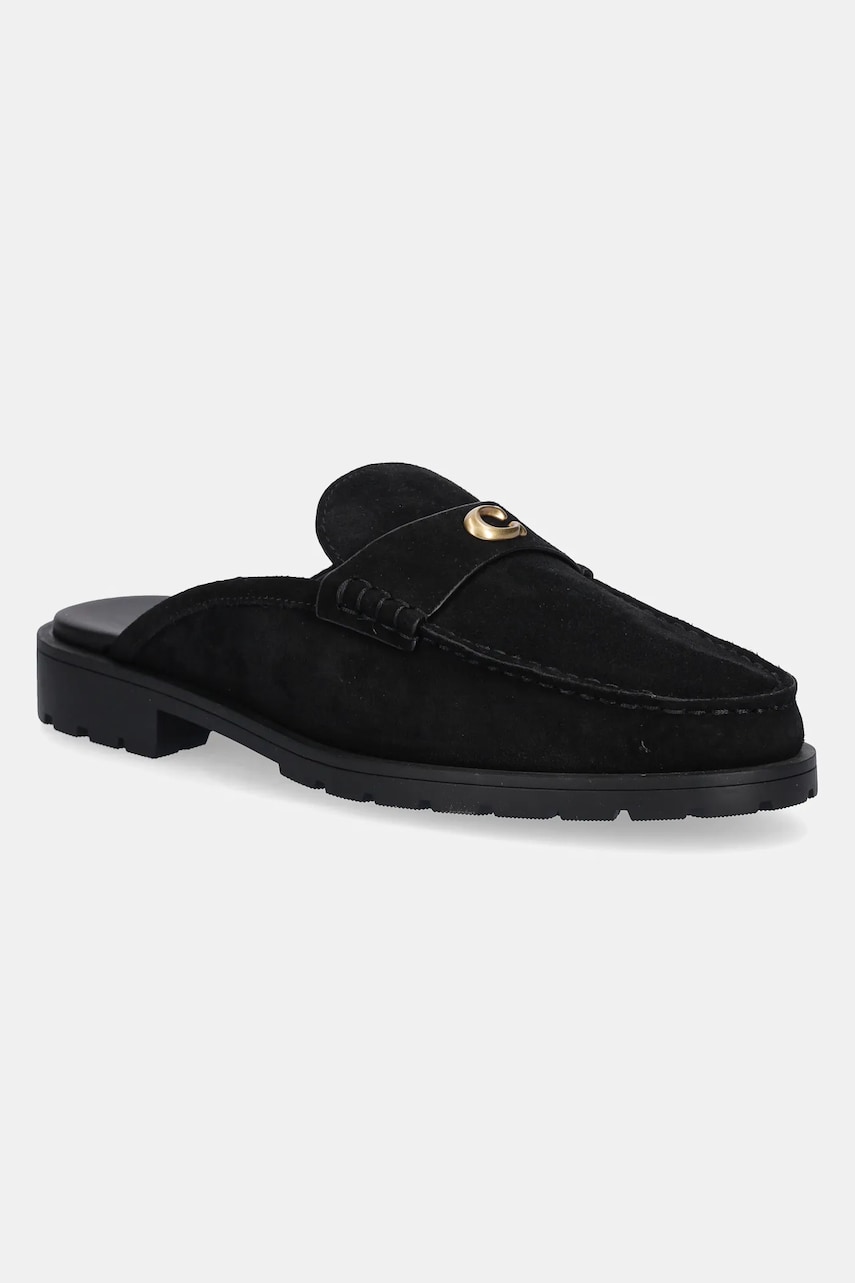 Coach papuci din piele Jocelyn femei, culoarea negru, CAU88