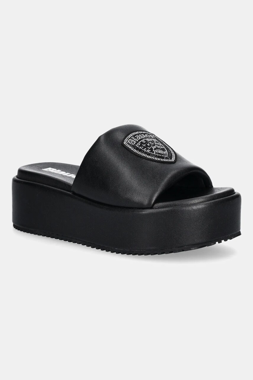 Blauer papuci OPAL culoarea negru, cu platforma, S5OPAL03