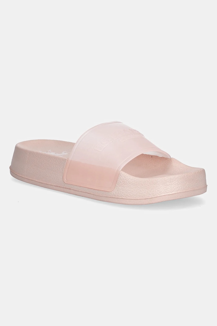 U.S. Polo Assn. papuci AMAMI009W/5G2 femei, culoarea bej, cu platforma, AMAMI U.S. Polo Assn. papuci AMAMI009W/5G2 femei, culoarea bej, cu platforma, AMAMI