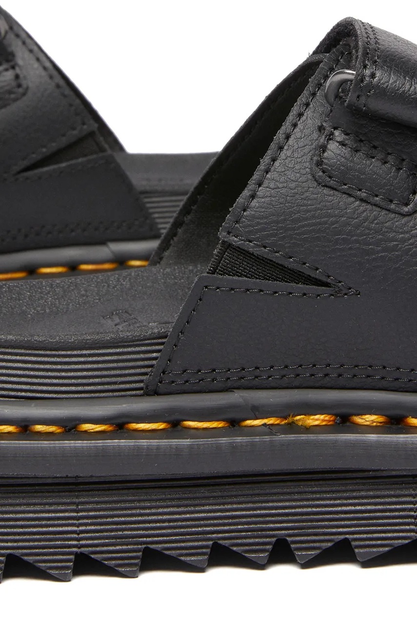 Δερμάτινες παντόφλες Dr. Martens Raine γυναικείες, χρώμα: μαύρο, DM40522001 φωτογραφία