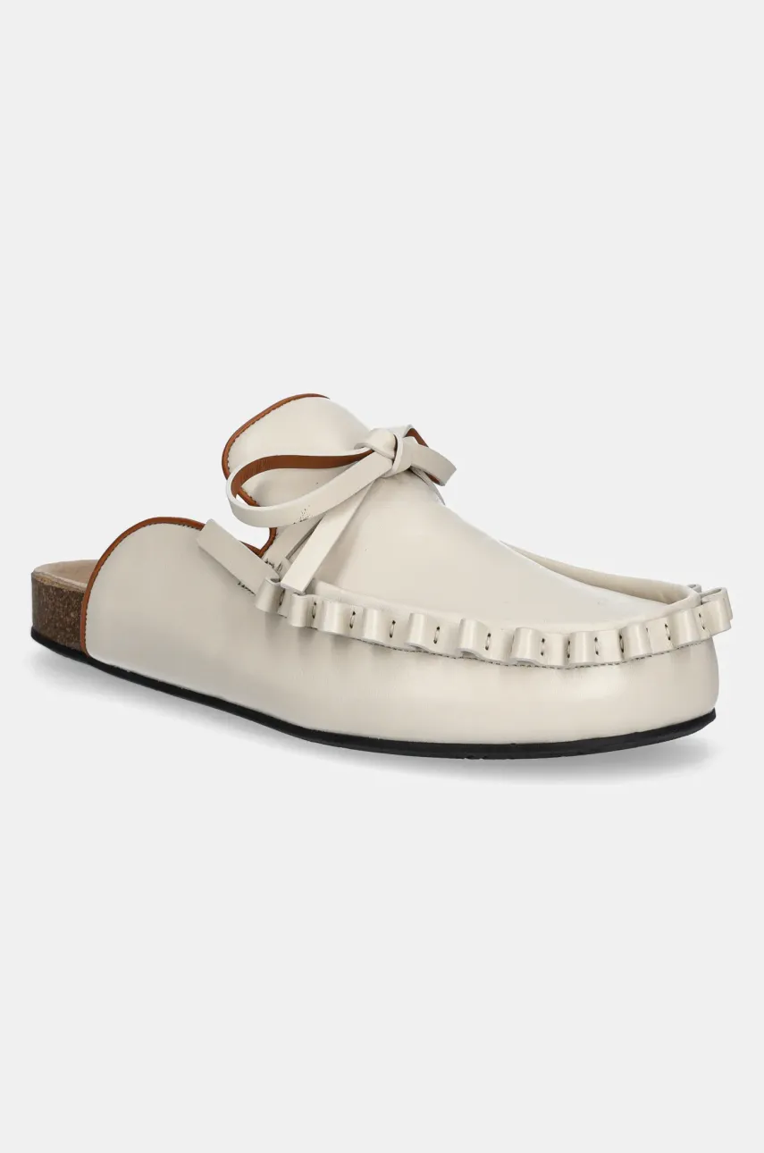 JW Anderson slapi de piele femei, culoarea bej, LF0069 LA0323 002