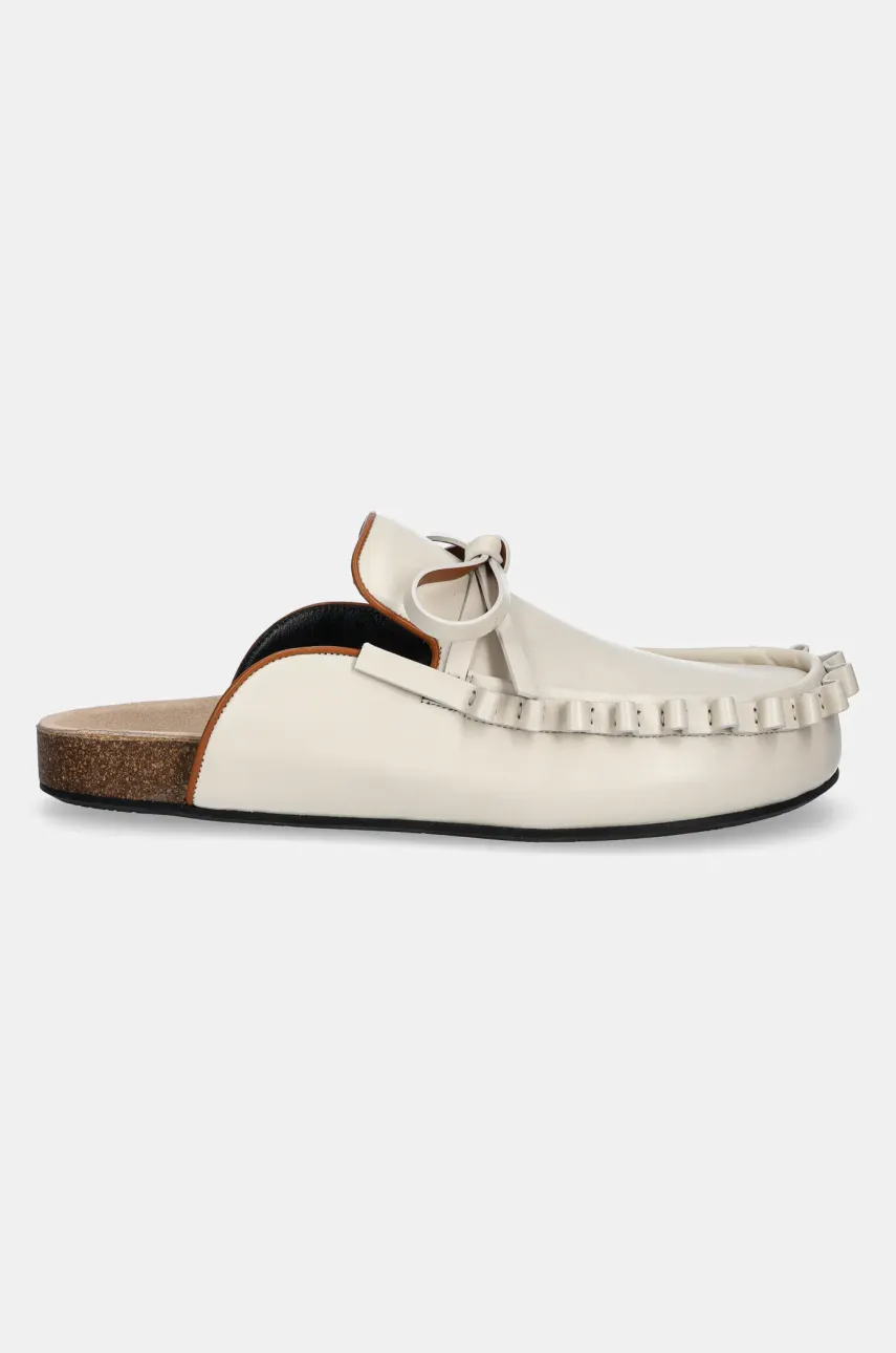 Кожаные шлепанцы JW Anderson женские цвет бежевый LF0069 LA0323 002 Кожаные шлепанцы JW Anderson женские цвет бежевый LF0069 LA0323 002