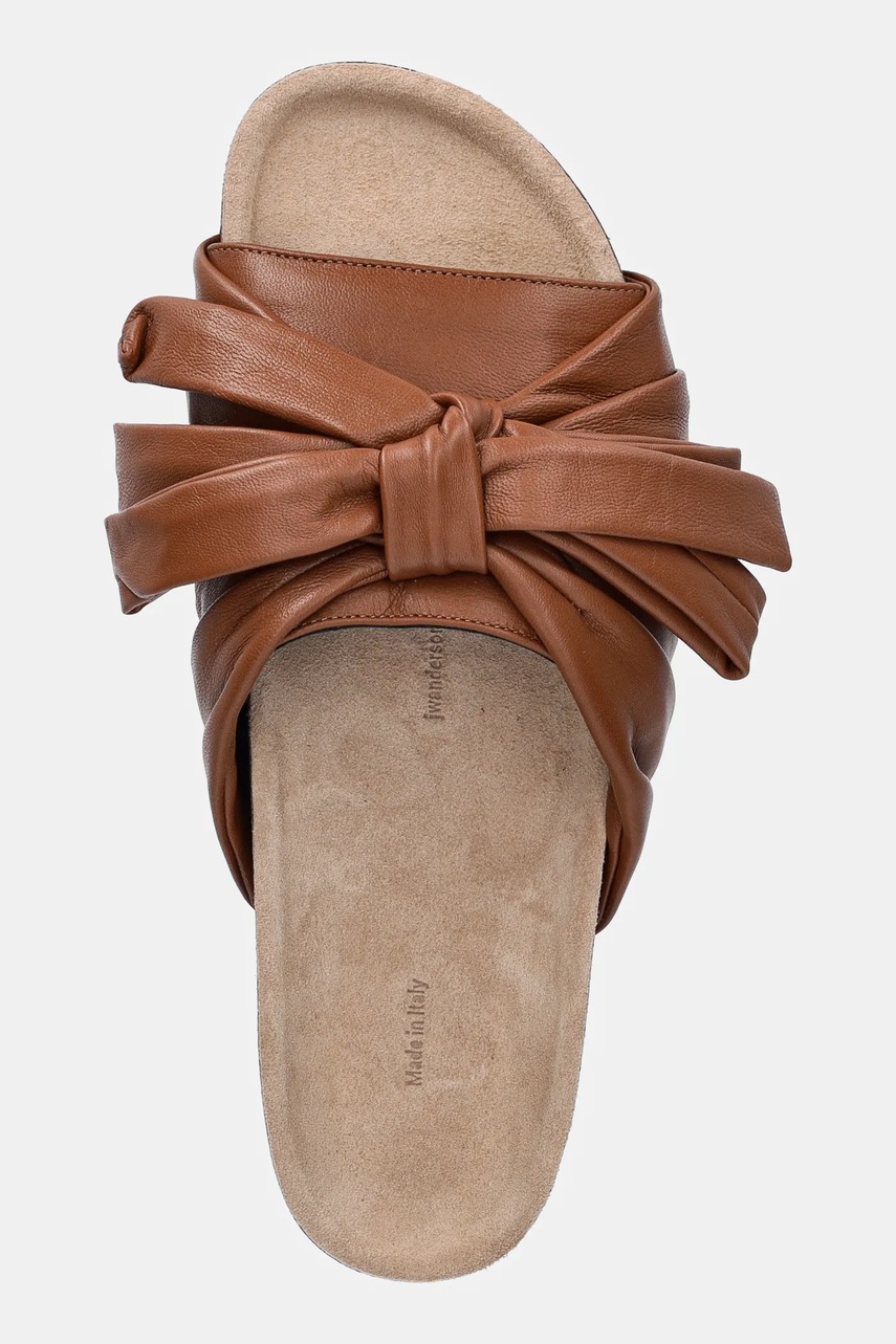 Δερμάτινες παντόφλες JW Anderson γυναικείες, χρώμα: καφέ, SN0096 LA0161 640 φωτογραφία