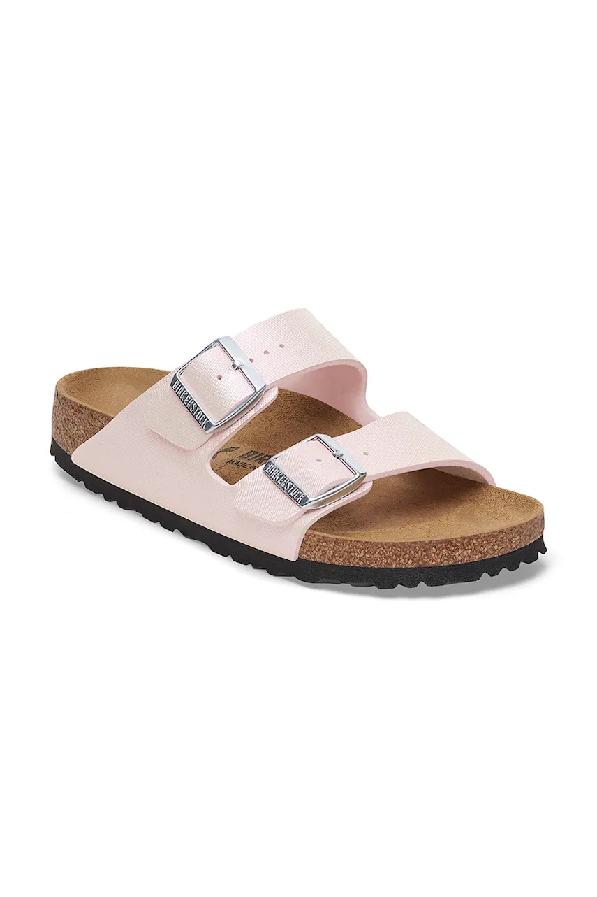 Шлепанцы Birkenstock Arizona Saffiano Iridescent женские цвет розовый 1029511 Шлепанцы Birkenstock Arizona Saffiano Iridescent женские цвет розовый 1029511