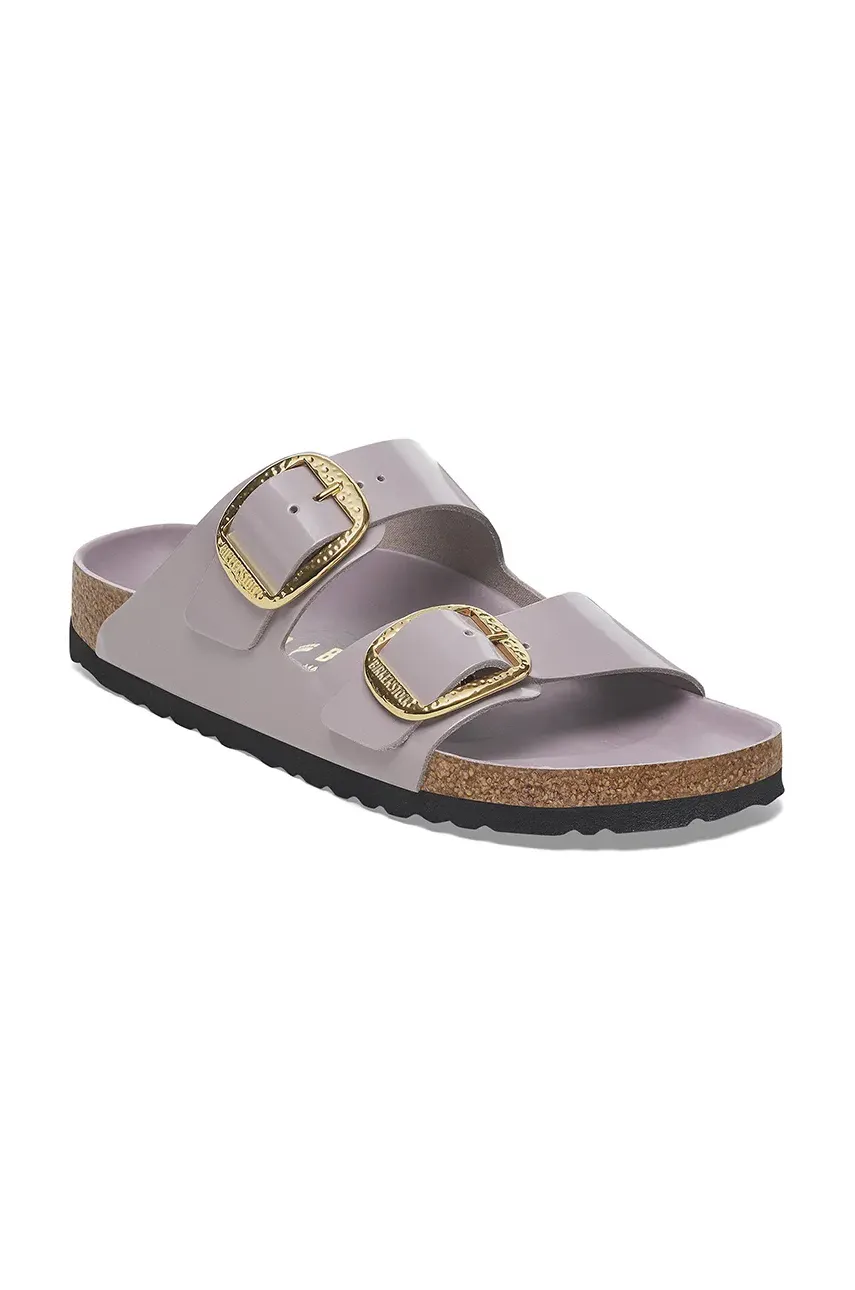 Кожаные шлепанцы Birkenstock Arizona Hammered Buckle женские цвет фиолетовый 1029762 Кожаные шлепанцы Birkenstock Arizona Hammered Buckle женские цвет фиолетовый 1029762