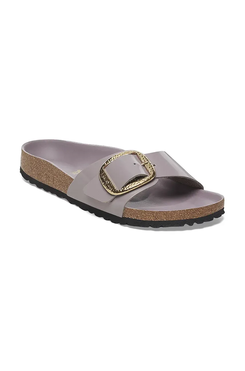 Кожаные шлепанцы Birkenstock Madrid Hammered Big Buckle женские цвет фиолетовый 1029843 Кожаные шлепанцы Birkenstock Madrid Hammered Big Buckle женские цвет фиолетовый 1029843