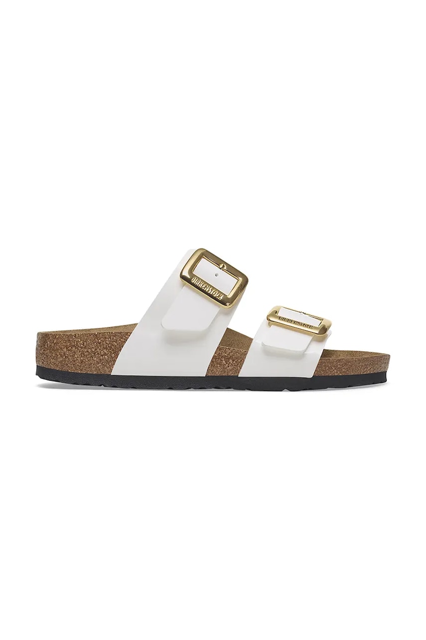 Birkenstock papuci Sydney Patent Cushion Buckle femei, culoarea alb, 1029452 Birkenstock papuci Sydney Patent Cushion Buckle femei, culoarea alb, 1029452
