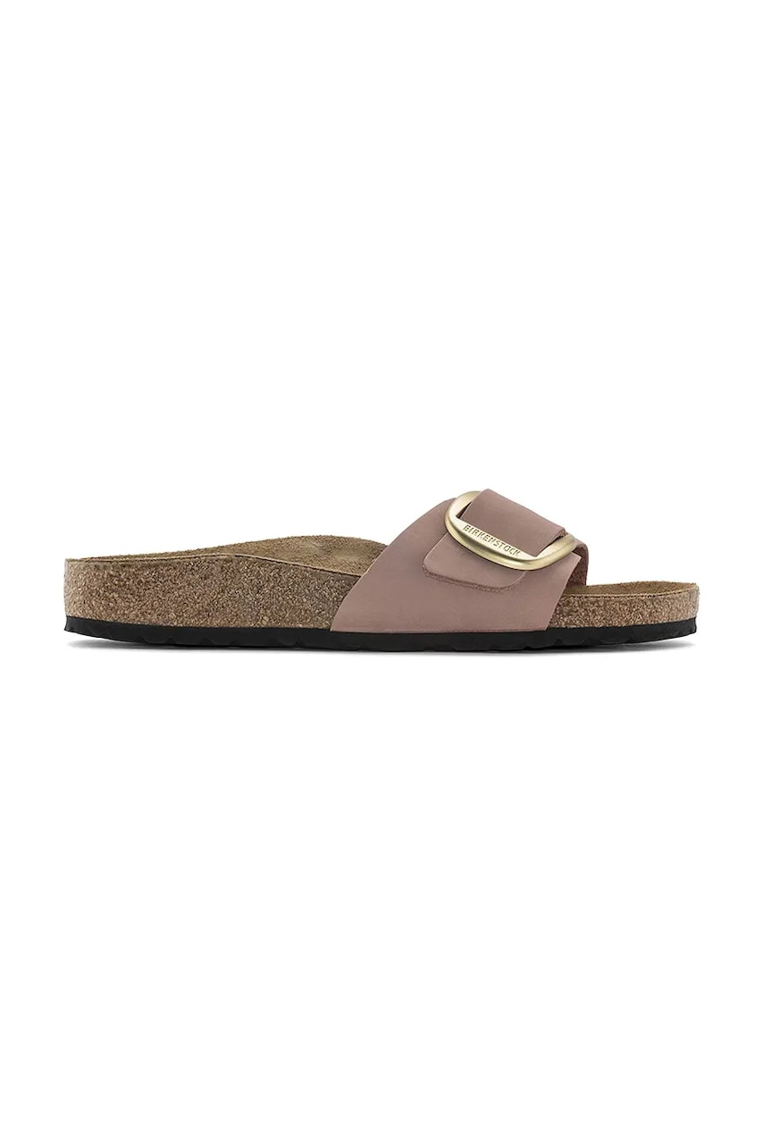 Birkenstock papuci din nubuc Madrid Big Buckle femei, culoarea roz, 1024016 Birkenstock papuci din nubuc Madrid Big Buckle femei, culoarea roz, 1024016