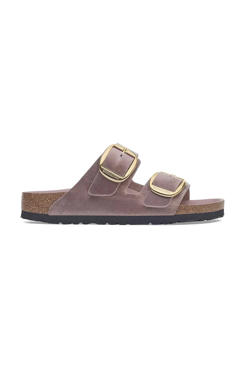 Birkenstock papuci de piele Arizona Big Buckle femei, culoarea violet, 1029267 Birkenstock papuci de piele Arizona Big Buckle femei, culoarea violet, 1029267