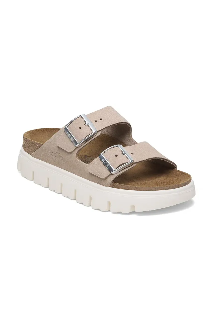 Замшевые шлепанцы Birkenstock Birkenstock x Papillio Arizona Chunky женские цвет розовый на платформе 1029117 Замшевые шлепанцы Birkenstock Birkenstock x Papillio Arizona Chunky женские цвет розовый на платформе 1029117