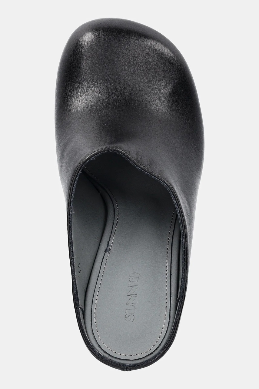 Δερμάτινες παντόφλες Sunnei 1000CHIODI γυναικείες, χρώμα: μαύρο, SHOWHEE003 φωτογραφία