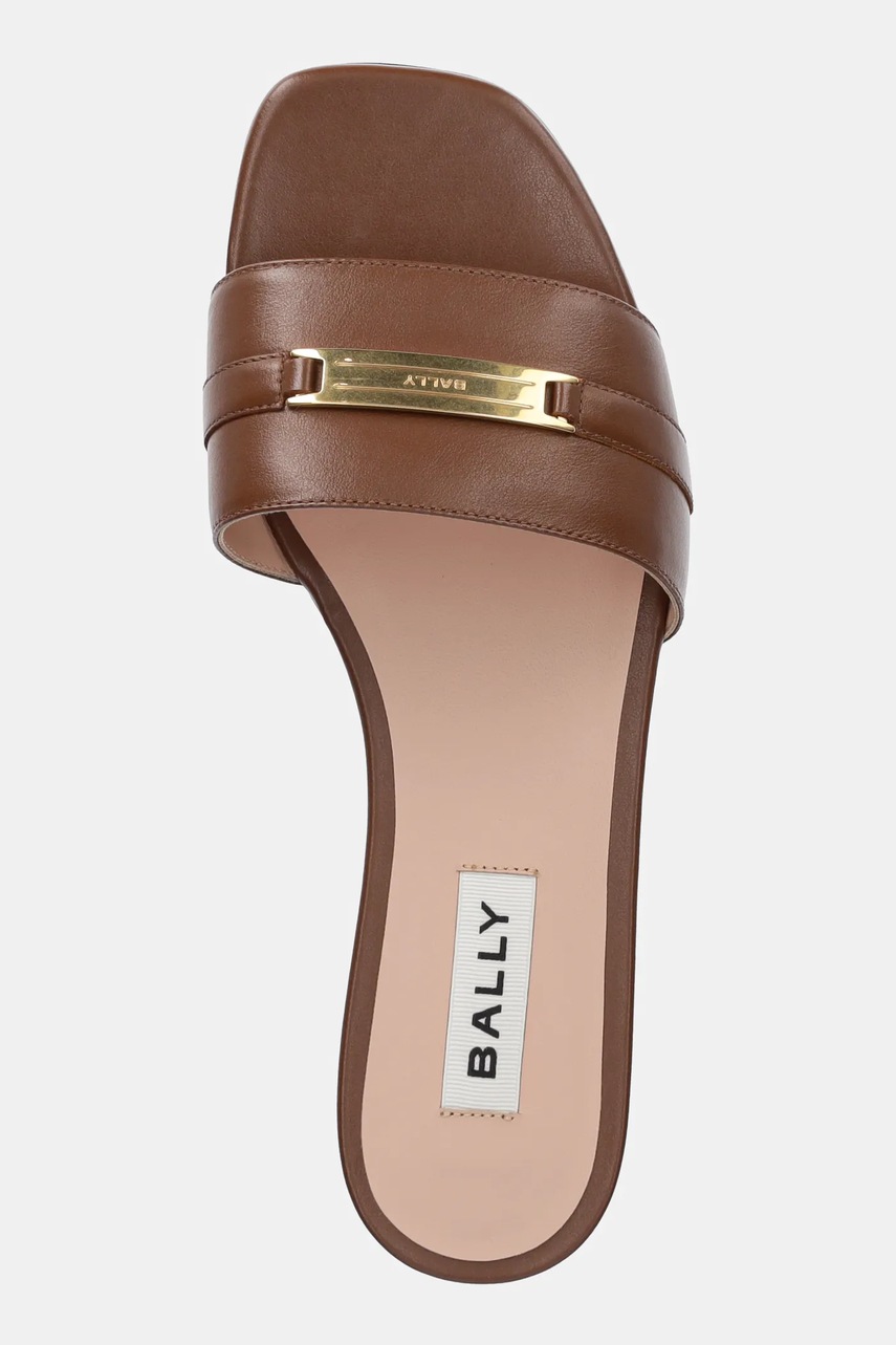 Δερμάτινες παντόφλες Bally γυναικείες, χρώμα: καφέ, WF1057 φωτογραφία