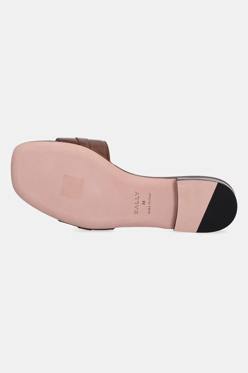 Δερμάτινες παντόφλες Bally γυναικείες, χρώμα: καφέ, WF1057 φωτογραφία