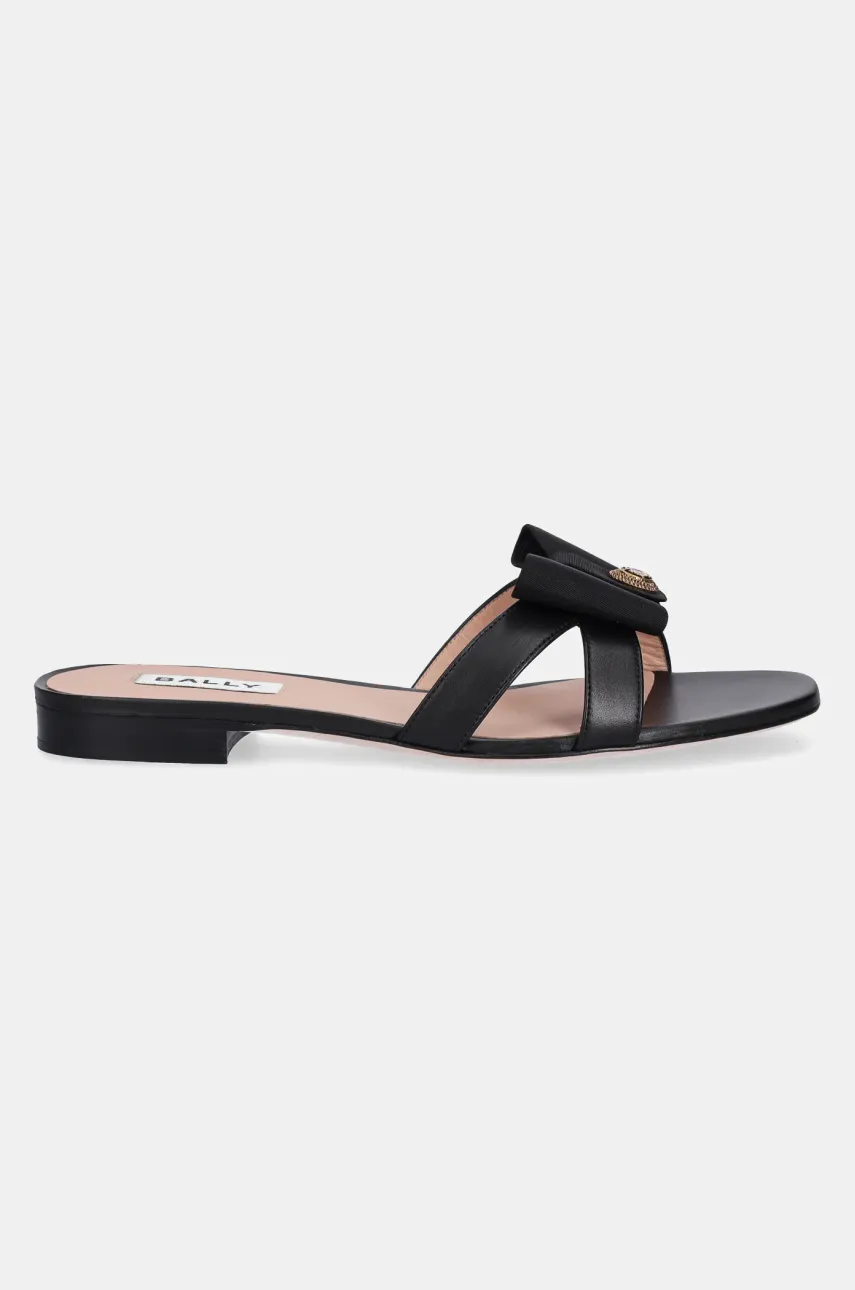Кожаные шлепанцы Bally женские цвет чёрный WF105A Кожаные шлепанцы Bally женские цвет чёрный WF105A