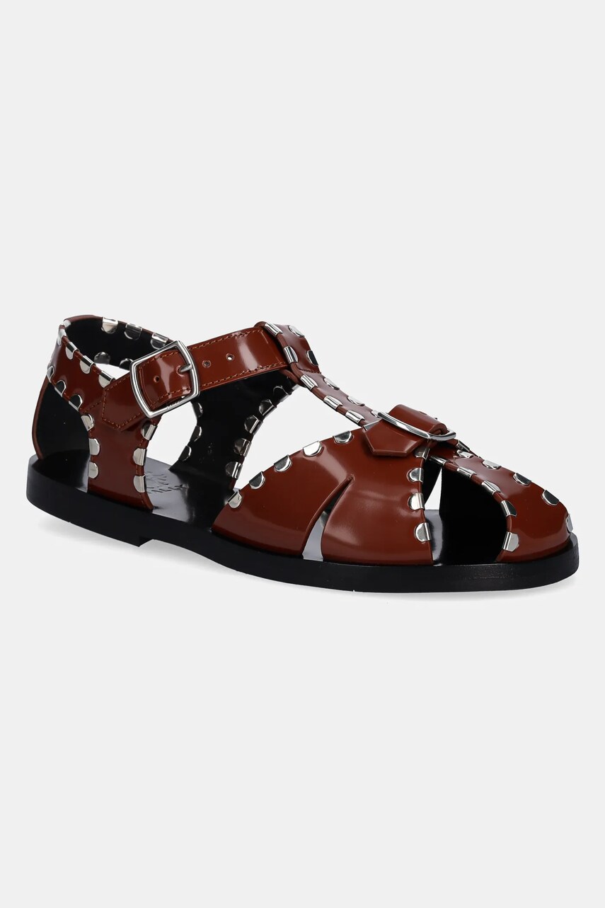 Bally sandale de piele culoarea maro, WF0043
