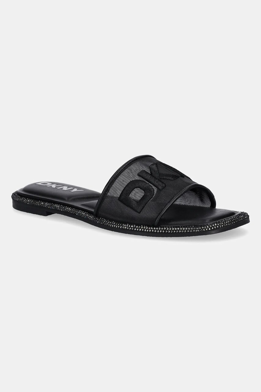 Dkny papuci Badin Logo femei, culoarea negru, K1565205