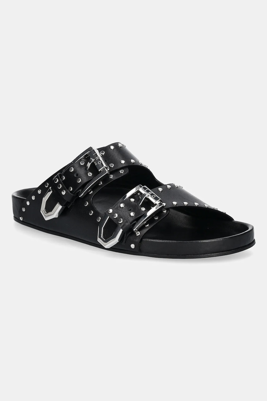 IRO slapi de piele Billie femei, culoarea negru, WP42BILLIEST