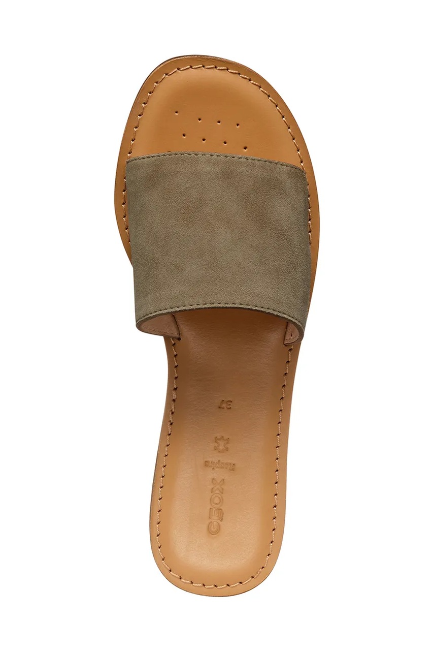 Παντόφλες σουέτ Geox D MADDALUSIAC γυναικεία, χρώμα: πράσινο, D55YML 00021 C3016 φωτογραφία