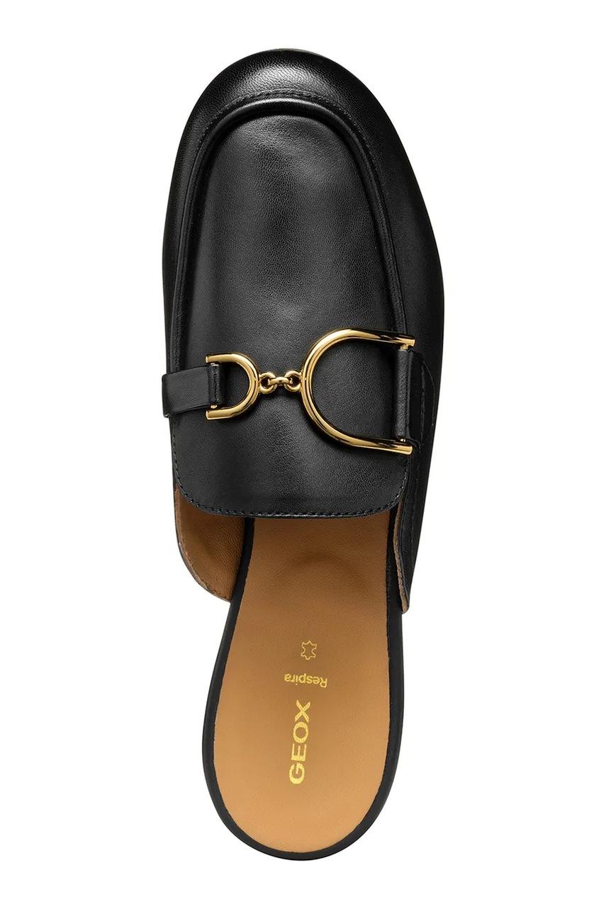 Δερμάτινες παντόφλες Geox D PALMARIA γυναικείες, χρώμα: μαύρο, D55MUA 000TU C9999 φωτογραφία