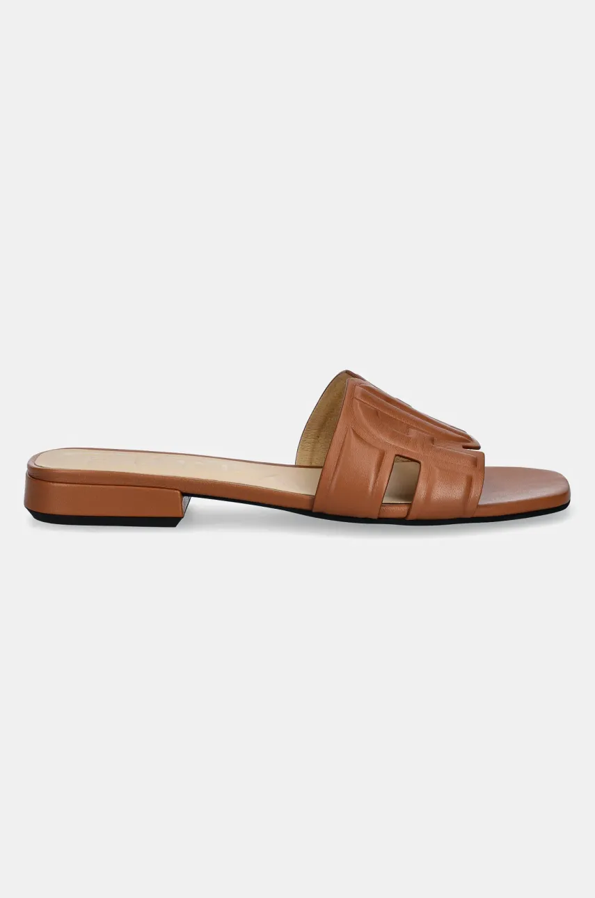Кожаные шлепанцы Furla Summer Mule женские цвет коричневый YJ34SUM X30000 RY000 Кожаные шлепанцы Furla Summer Mule женские цвет коричневый YJ34SUM X30000 RY000