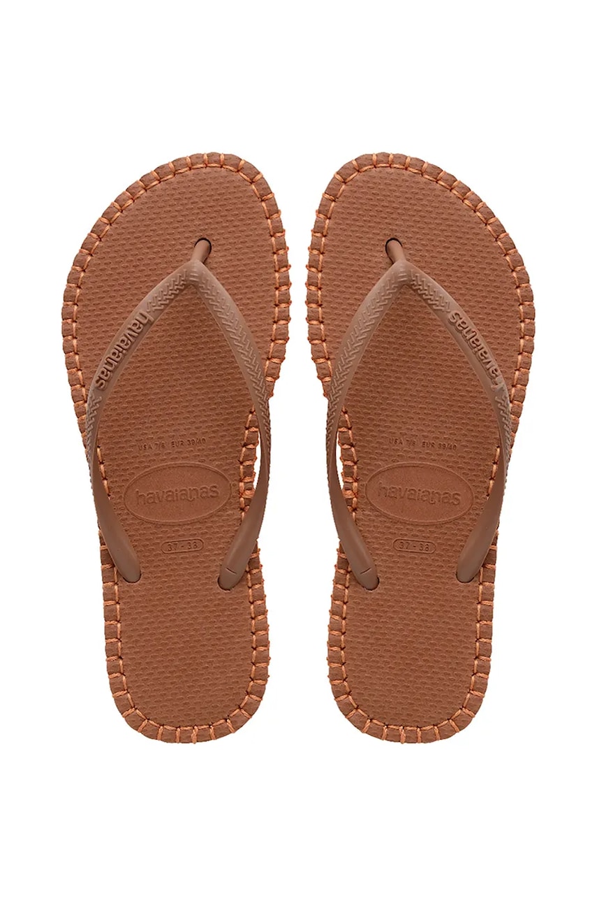 Havaianas slapi SLIM FLATFORM femei, culoarea maro, 4149928.1976