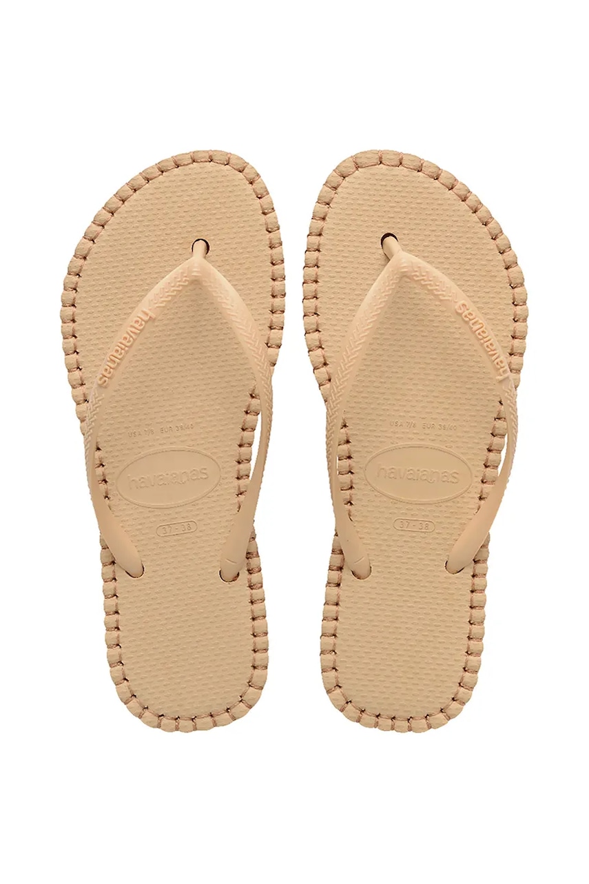 Havaianas slapi SLIM FLATFORM femei, culoarea bej, 4149928.8858