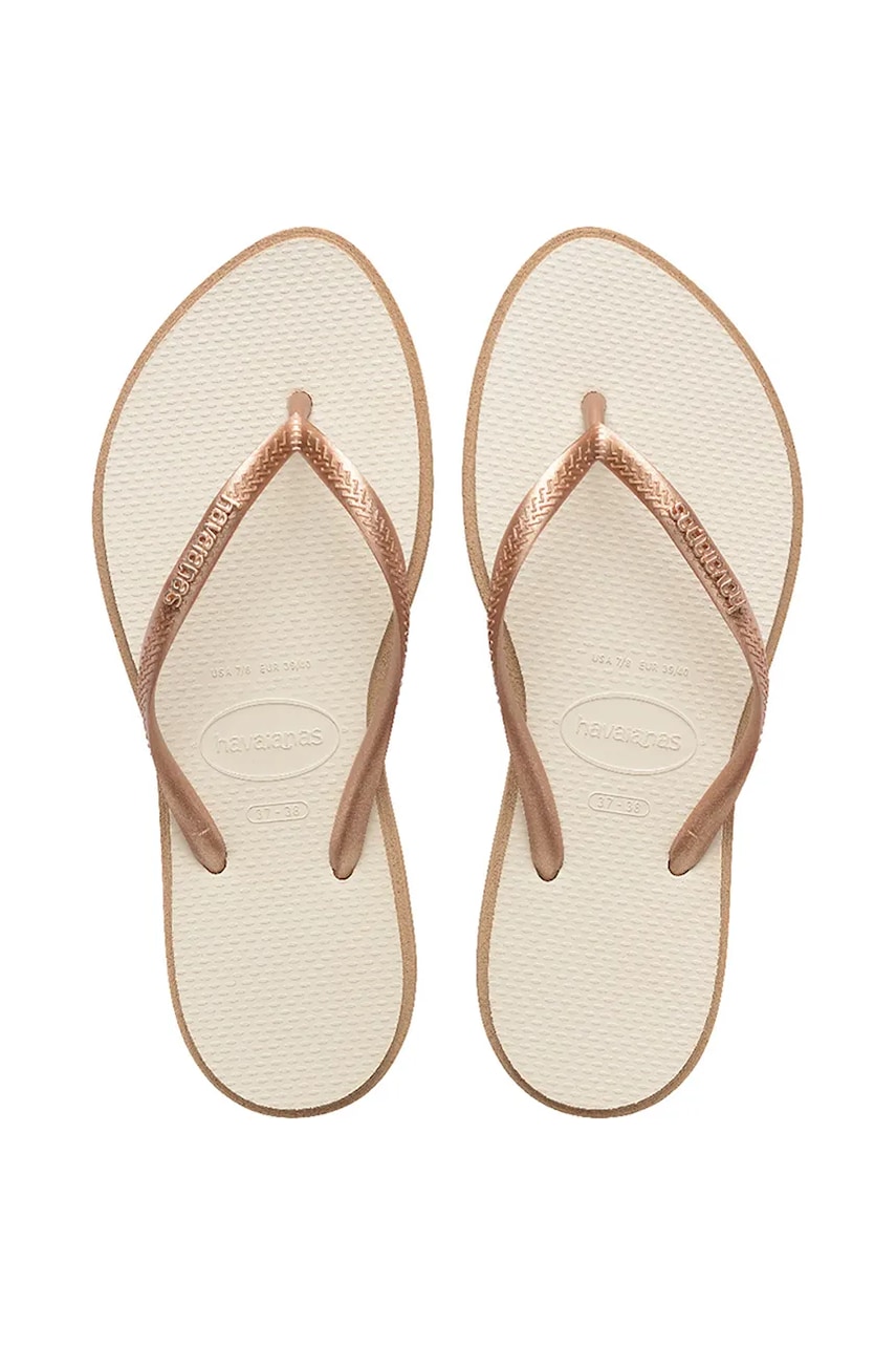 Havaianas slapi SLIM POINT femei, culoarea bej, 4149584.6842 Havaianas slapi SLIM POINT femei, culoarea bej, 4149584.6842
